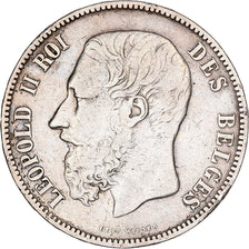 Belgium, Leopold II, 5 Francs, 5 Frank, 1874, Brussels, Silver, EF(40-45), KM:24