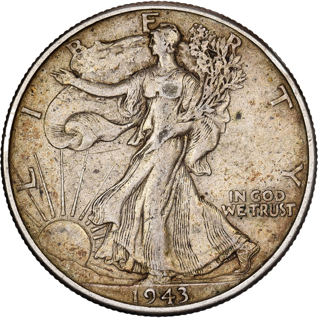 United States, Half Dollar, 1943, Philadelphia, Silver, EF(40-45), KM:142