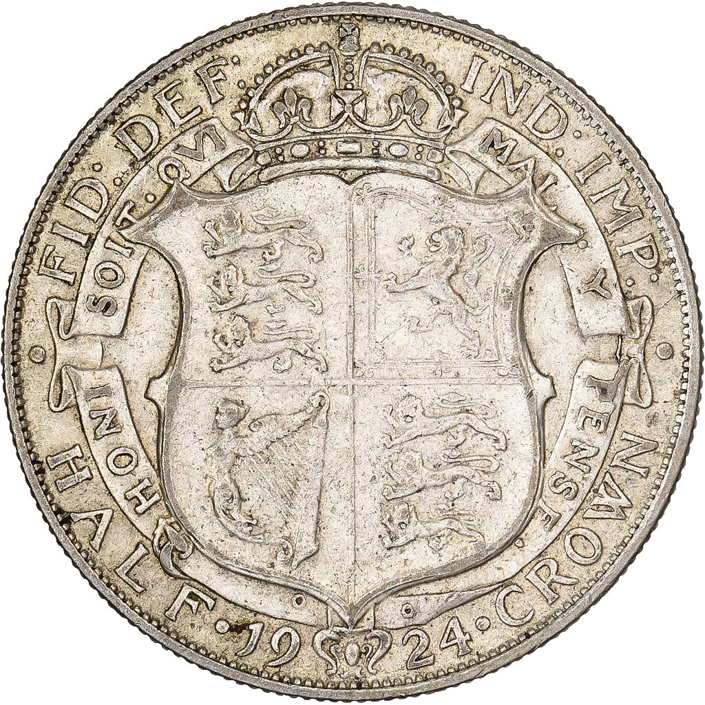 Gran Bretaña, George V, 1/2 Crown, 1924, British Royal Mint, Plata, MBC
