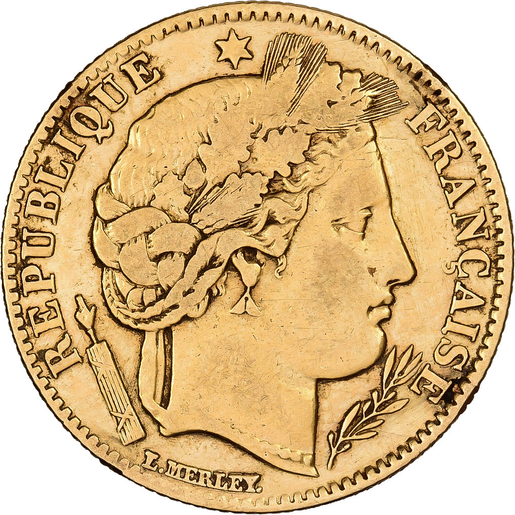 Frankrijk, 10 Francs, Cérès, 1850, Paris, Goud, FR+, KM:770