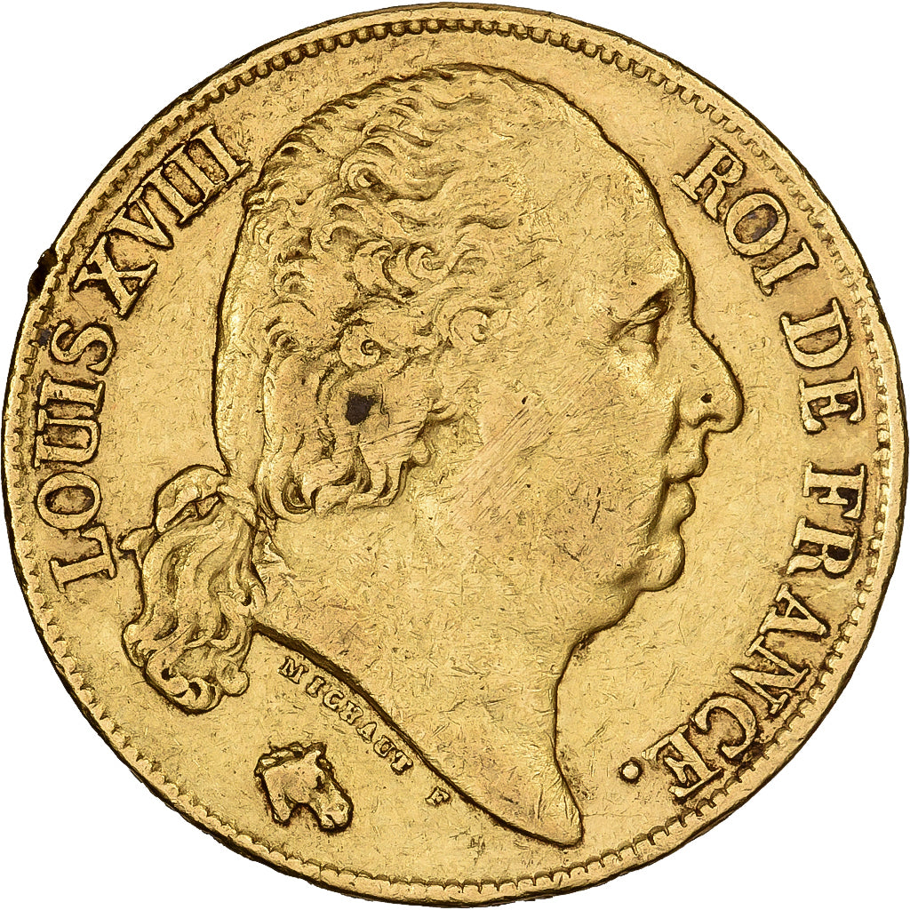 France, Louis XVIII, 20 Francs, Louis XVIII, 1817, Paris, Or, TTB, KM:712.1