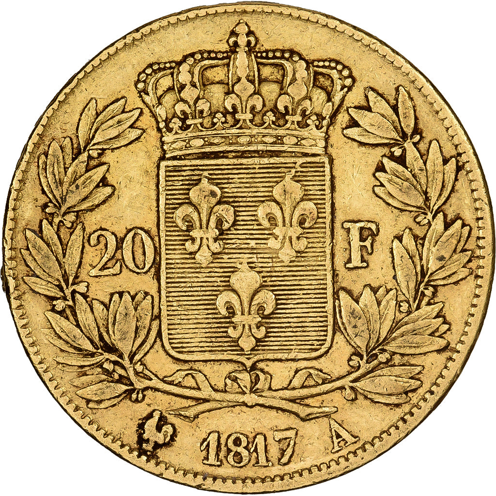 France, Louis XVIII, 20 Francs, Louis XVIII, 1817, Paris, Or, TTB, KM:712.1