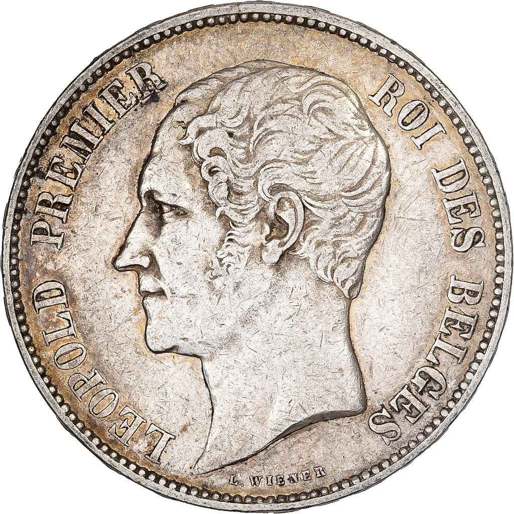 Belgia, Leopold I, 5 Francs, 5 Frank, 1853, Srebro, EF(40-45), KM:17