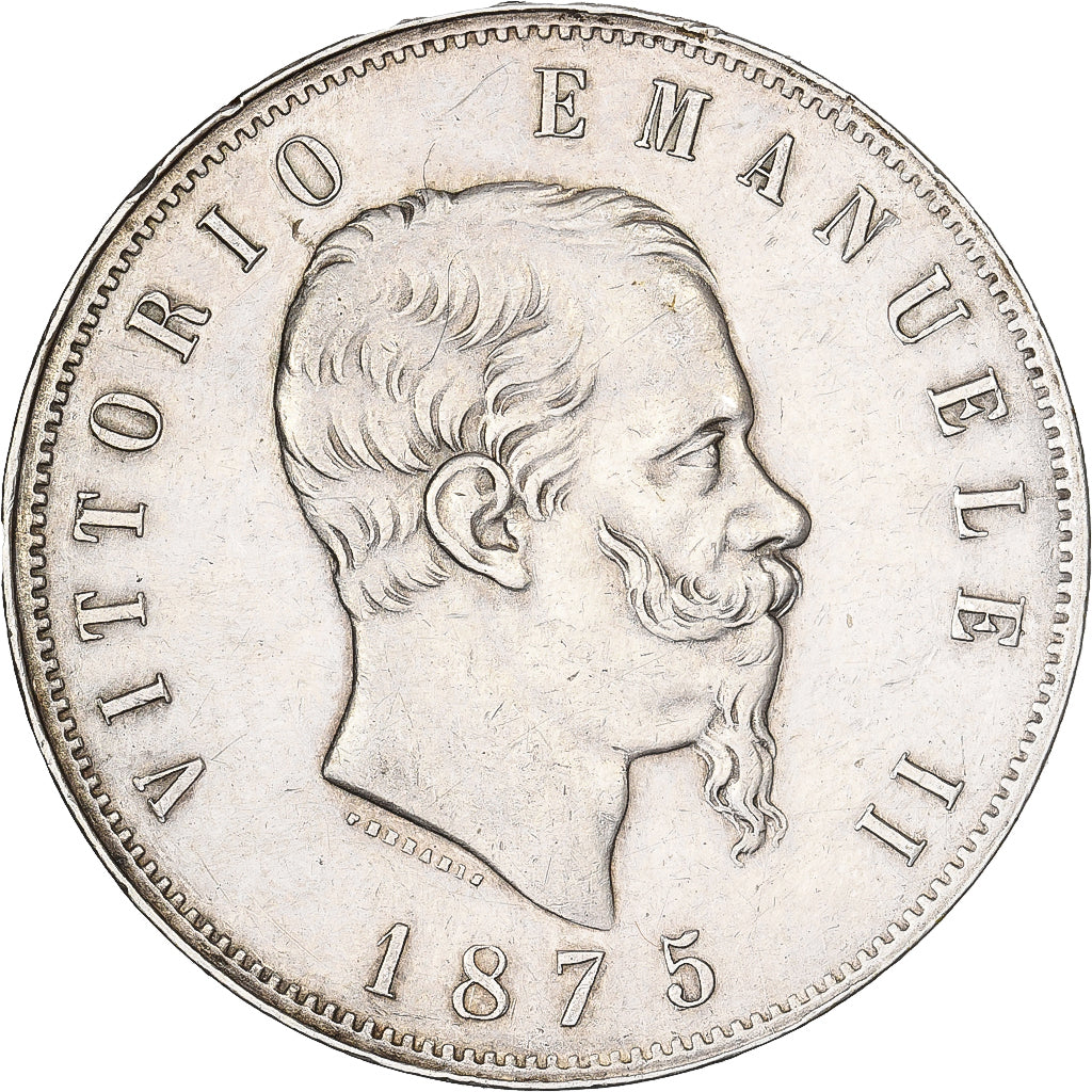 Italie, Victor-Emmanuel II, 5 Lire, 1875, Milan, Argent, SUP, KM:8.3