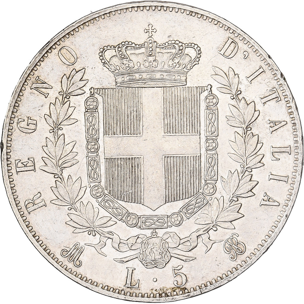 Italie, Victor-Emmanuel II, 5 Lire, 1875, Milan, Argent, SUP, KM:8.3