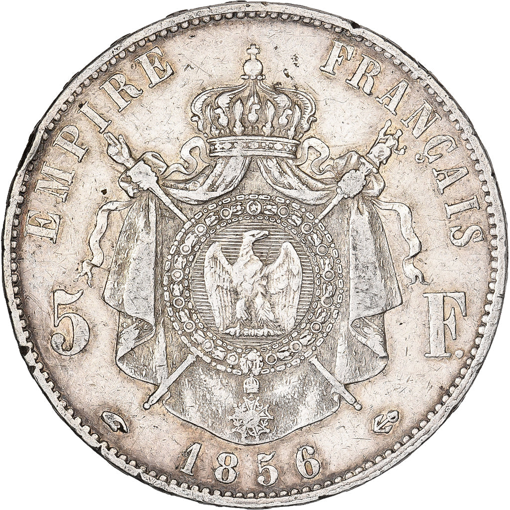 France, Napoleon III, 5 Francs, Napoléon III, 1856, Paris, Silver, EF(40-45)