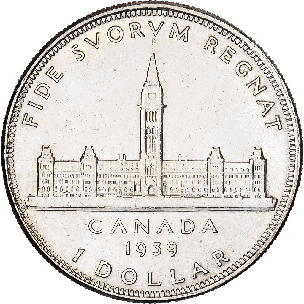 Canadá, George VI, Dollar, 1939, Royal Canadian Mint, Prata, AU(50-53), KM:38
