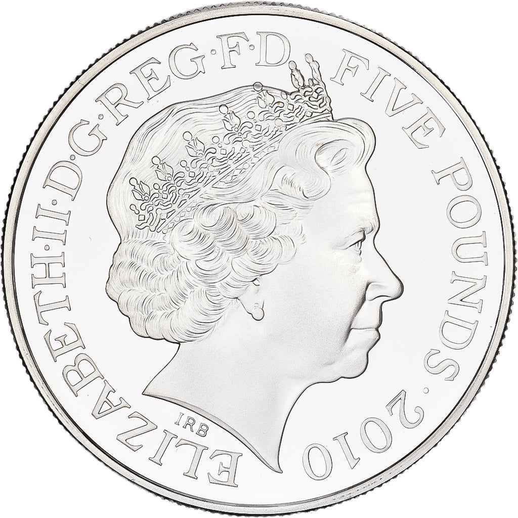 Gran Bretagna, 5 Pounds, Churchill, 2010, Argento, UNC