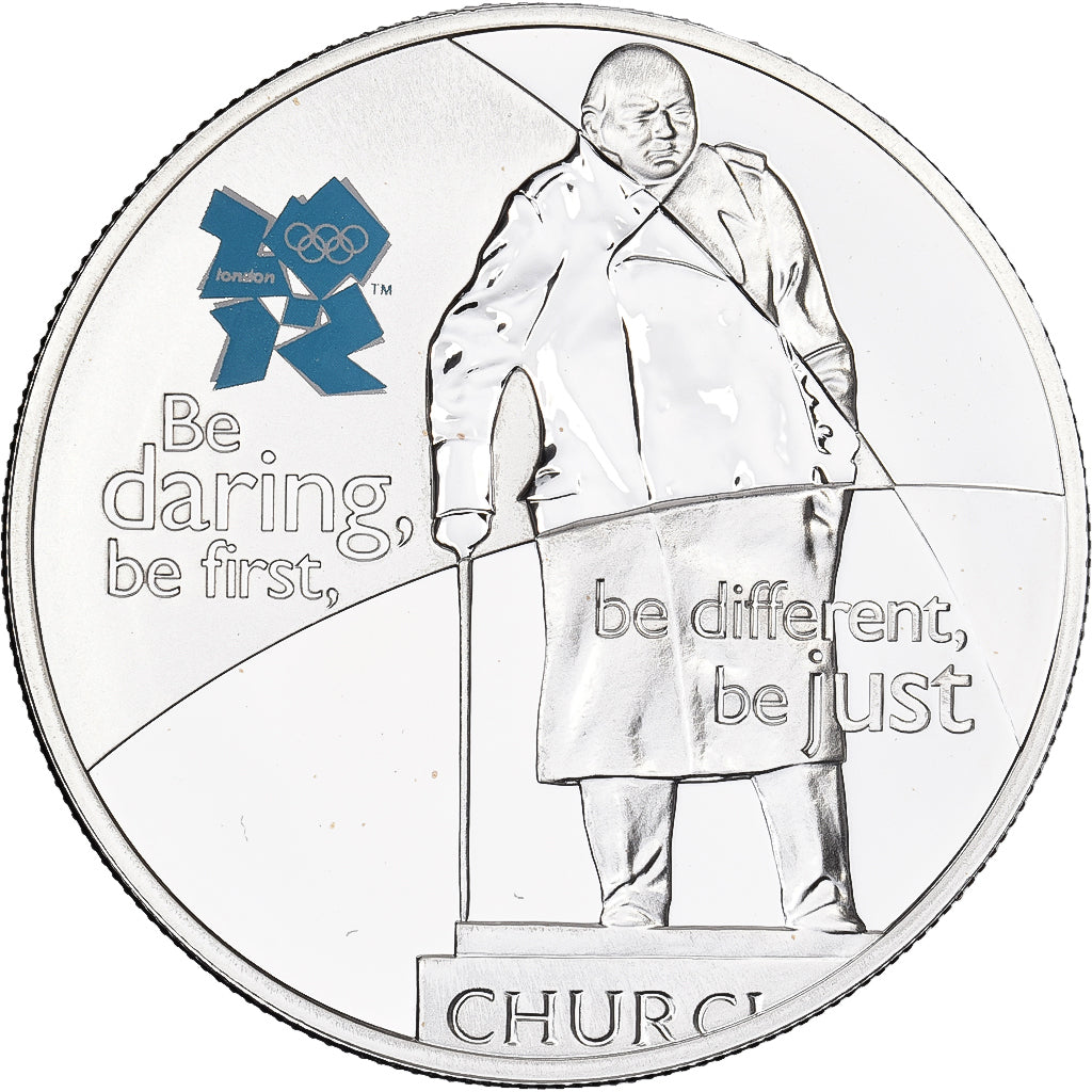 Gran Bretagna, 5 Pounds, Churchill, 2010, Argento, UNC