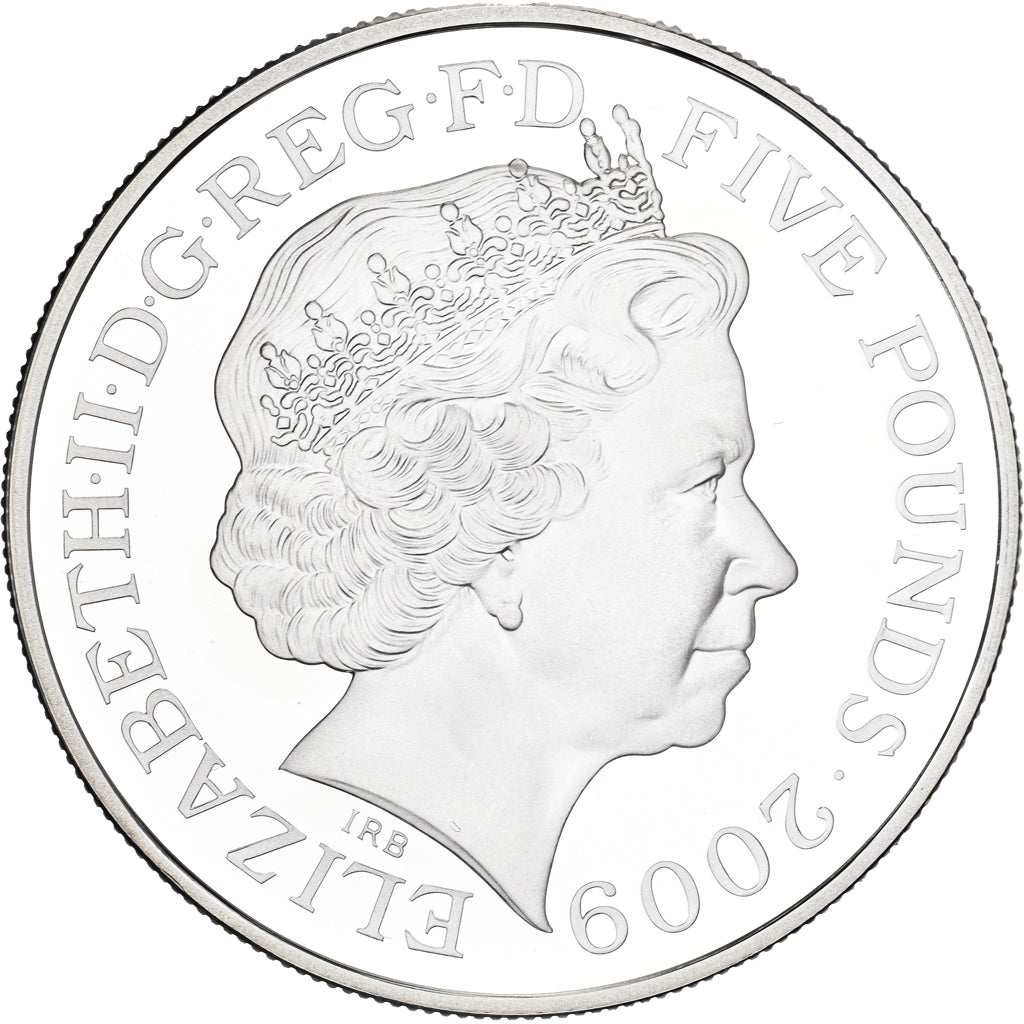 Great Britain, 5 Pounds, Angel of the North, 2009, British Royal Mint, Silver