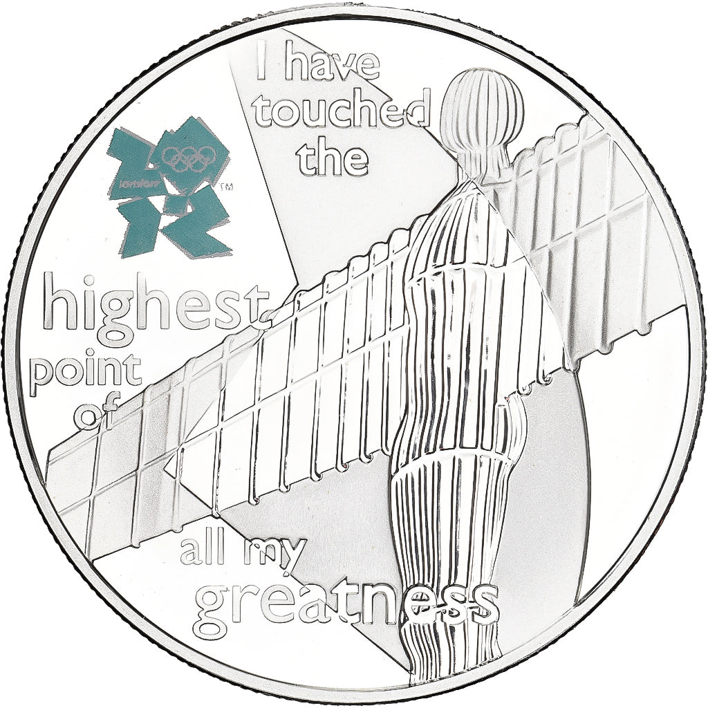 Great Britain, 5 Pounds, Angel of the North, 2009, British Royal Mint, Silver
