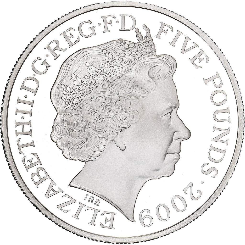 Great Britain, 5 Pounds, STONEHENGE, 2009, British Royal Mint, Silver, UNC