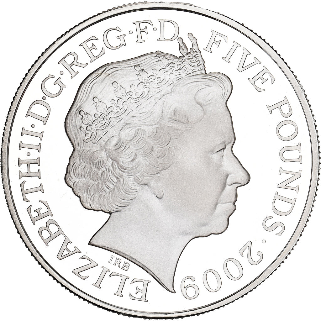 Great Britain, 5 Pounds, Globe Theatre, 2009, British Royal Mint, Silver, UNC