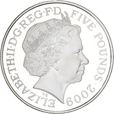 Gran Bretagna, 5 Pounds, Big Ben, 2009, British Royal Mint, Argento, UNC