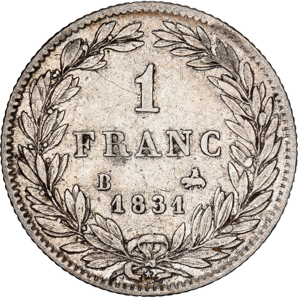 França, Franc, Louis-Philippe, 1831, Rouen, Prata, VF(30-35), KM:742.2