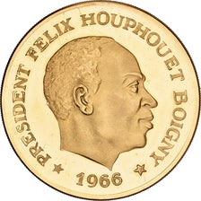 Ivory Coast, 100 Francs, 1966, Gold, MS63, KM:5