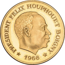 Ivory Coast, 100 Francs, 1966, Gold, MS(63), KM:5