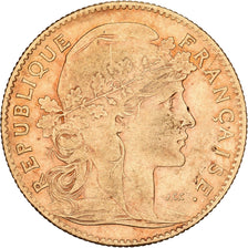 France, 10 Francs, Marianne, 1907, Paris, Gold, VF(30-35), KM:846
