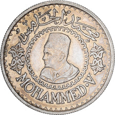 Marruecos, Mohammed V, 500 Francs, 1956, Paris, Plata, MBC, KM:54