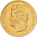 Francja, 40 Francs, Louis-Philippe, 1833, Paris, Złoto, AU(50-53), KM:747.1