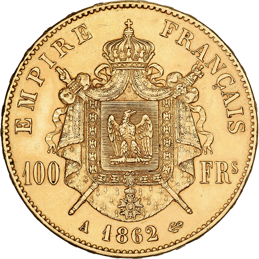 France, Napoléon III, 100 Francs, Napoléon III, 1862, Paris, Or, SUP, KM:802.1