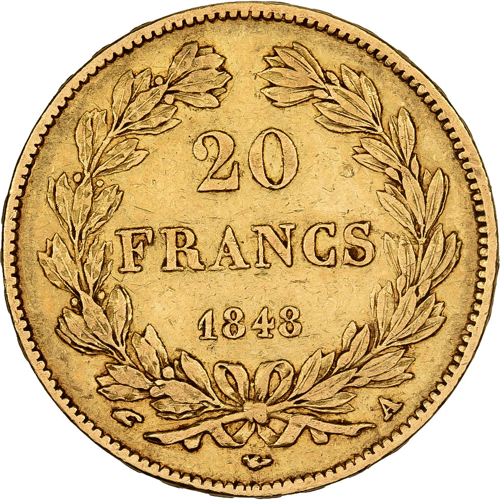 Frankreich, 20 Francs, Louis-Philippe, 1848, Paris, Gold, SS, KM:750.1