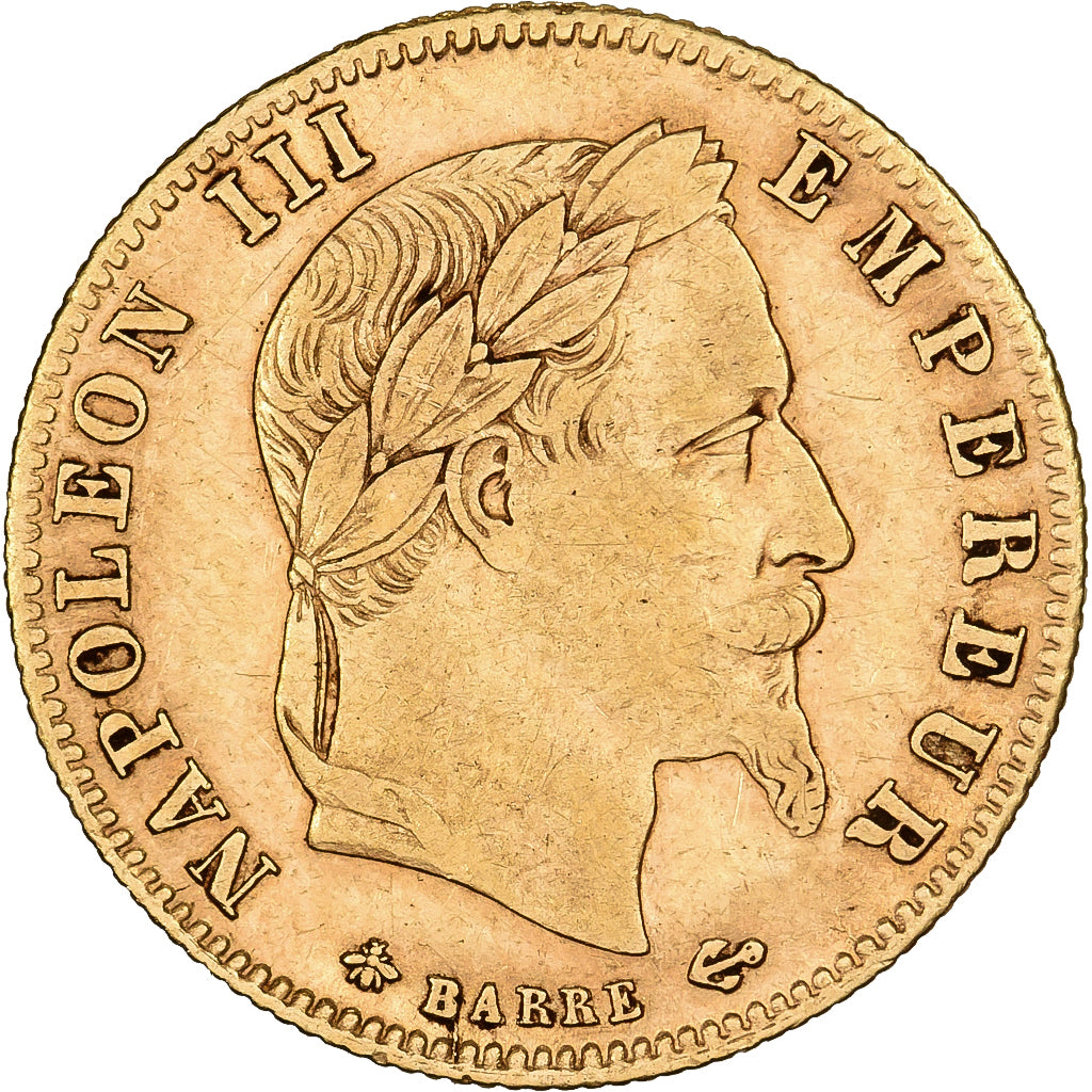 Frankreich, Napoleon III, 5 Francs, Napoléon III, 1866, Paris, Gold, SS