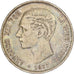 Spain, Alfonso XII, 5 Pesetas, 1877, Madrid, Silver, VF(30-35), KM:676