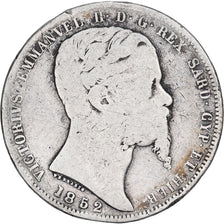 Italië, SARDINIA, Vittorio Emanuele II, 5 Lire, 1852, Genoa, Zilver, FR