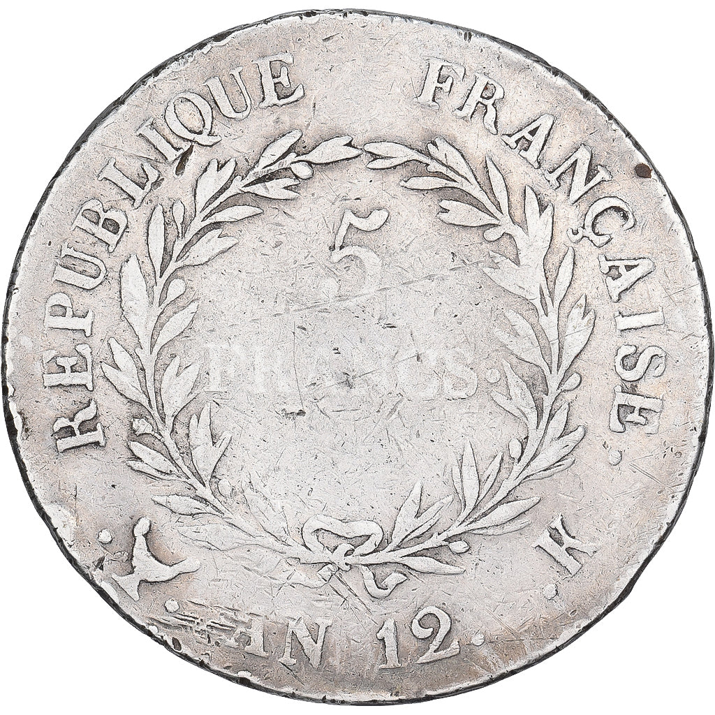 Frankreich, 5 Francs, Napoléon I, An 12, Bordeaux, Silber, SGE, KM:659.8