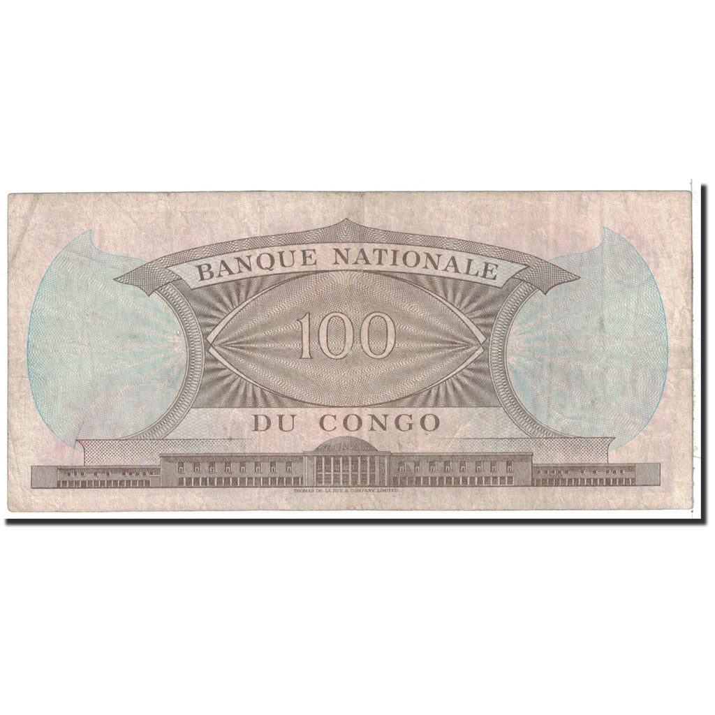 Banknote, Congo Democratic Republic, 100 Francs, 1962, 1962-02-01, KM:6a