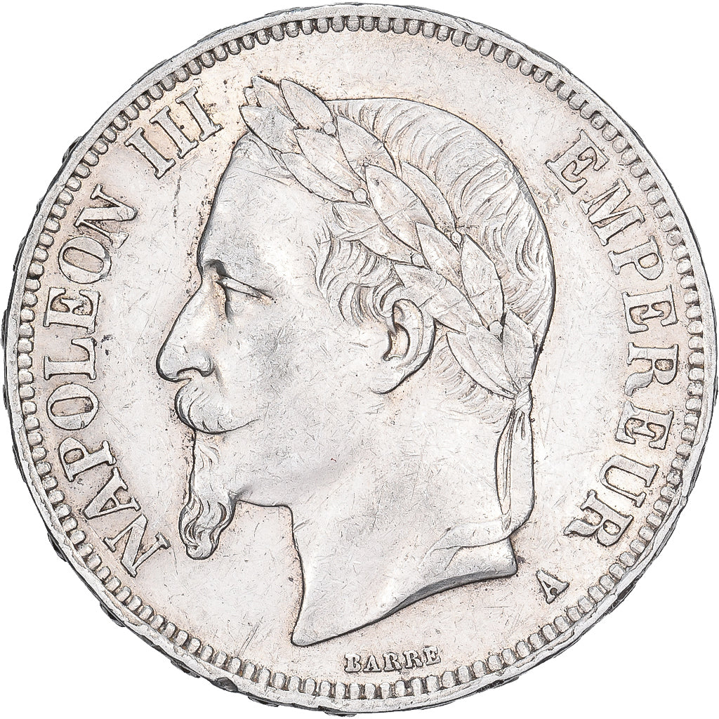 France, Napoléon III, 5 Francs, Napoléon III, 1868, Paris, Argent, TTB