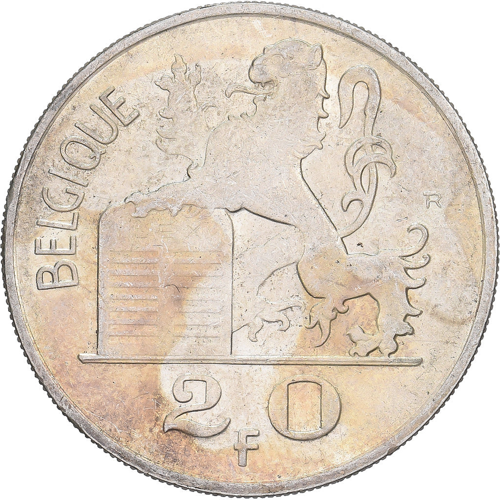 Belgique, 20 Francs, 20 Frank, 1950, Bruxelles, Argent, TTB, KM:140.2