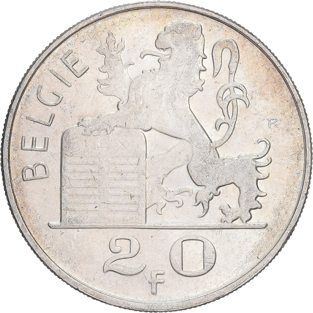 Belgique, 20 Francs, 20 Frank, 1951, Bruxelles, Argent, TTB, KM:141.2