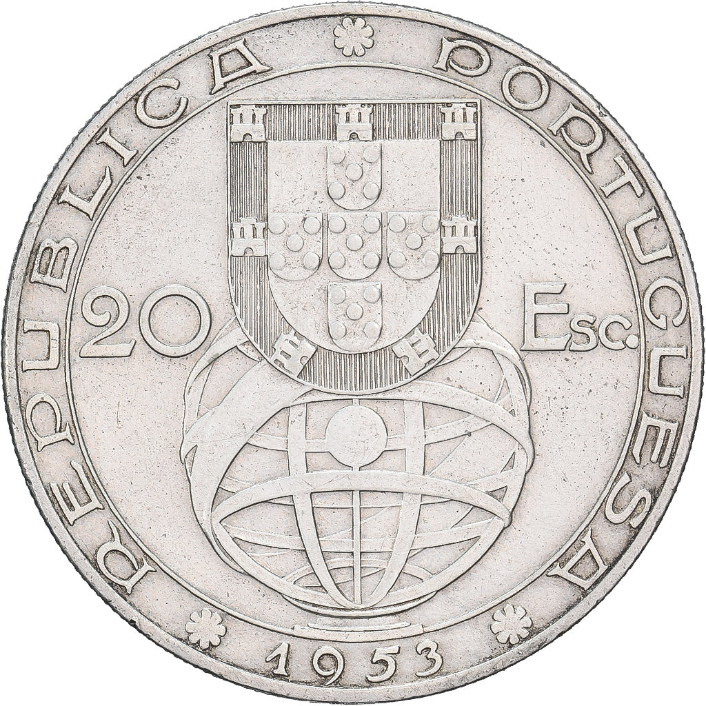 Portugal, 20 Escudos, 1953, Lisbonne, Argent, TTB, KM:585