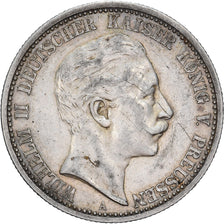 German Empire, PRUSSIA, Wilhelm II, 2 Mark, 1911, Berlin, Silver, EF(40-45)