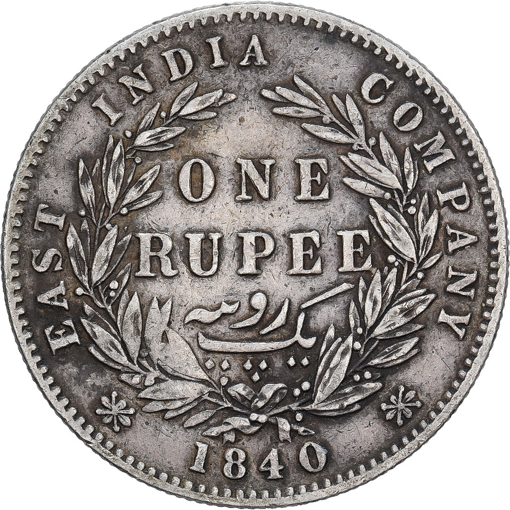 Índia, Victoria, Rupee, 1840, Calcutta, Prata, VF(30-35), KM:457.1
