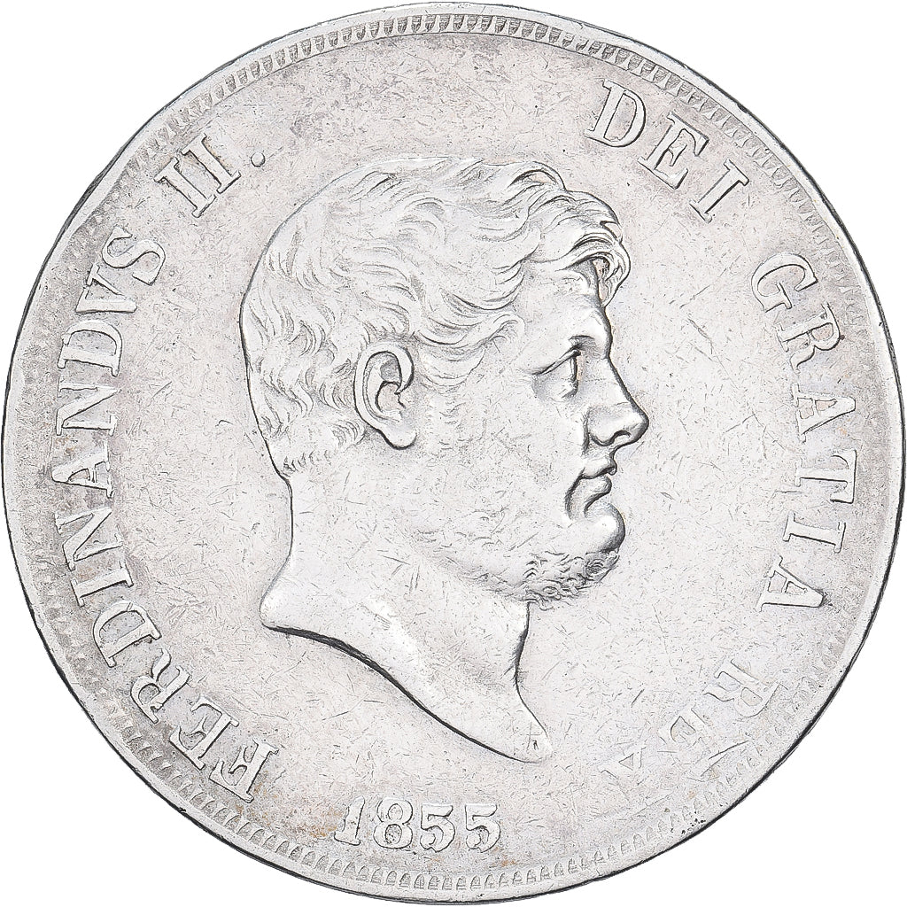 STATI ITALIANI, NAPLES, Ferdinando II, 120 Grana, 1855, Naples, Argento, BB
