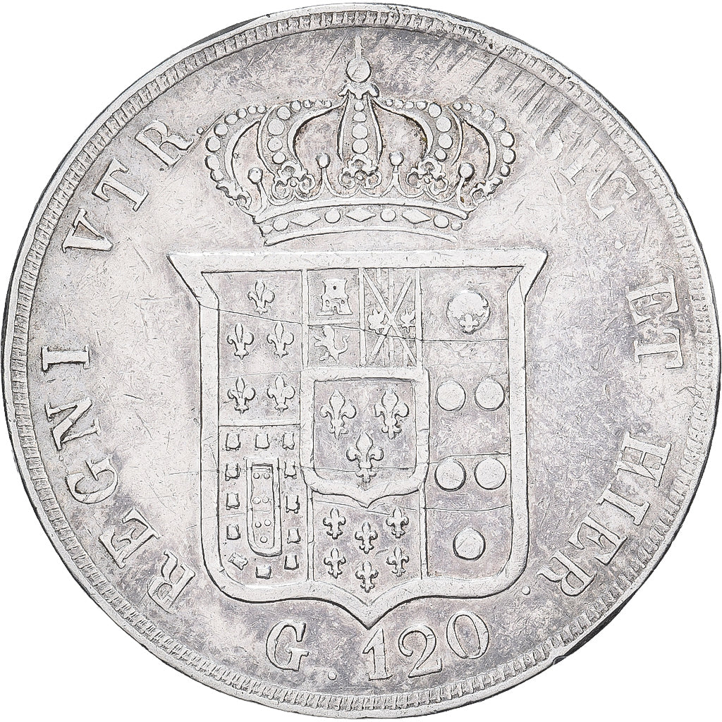 STATI ITALIANI, NAPLES, Ferdinando II, 120 Grana, 1855, Naples, Argento, BB