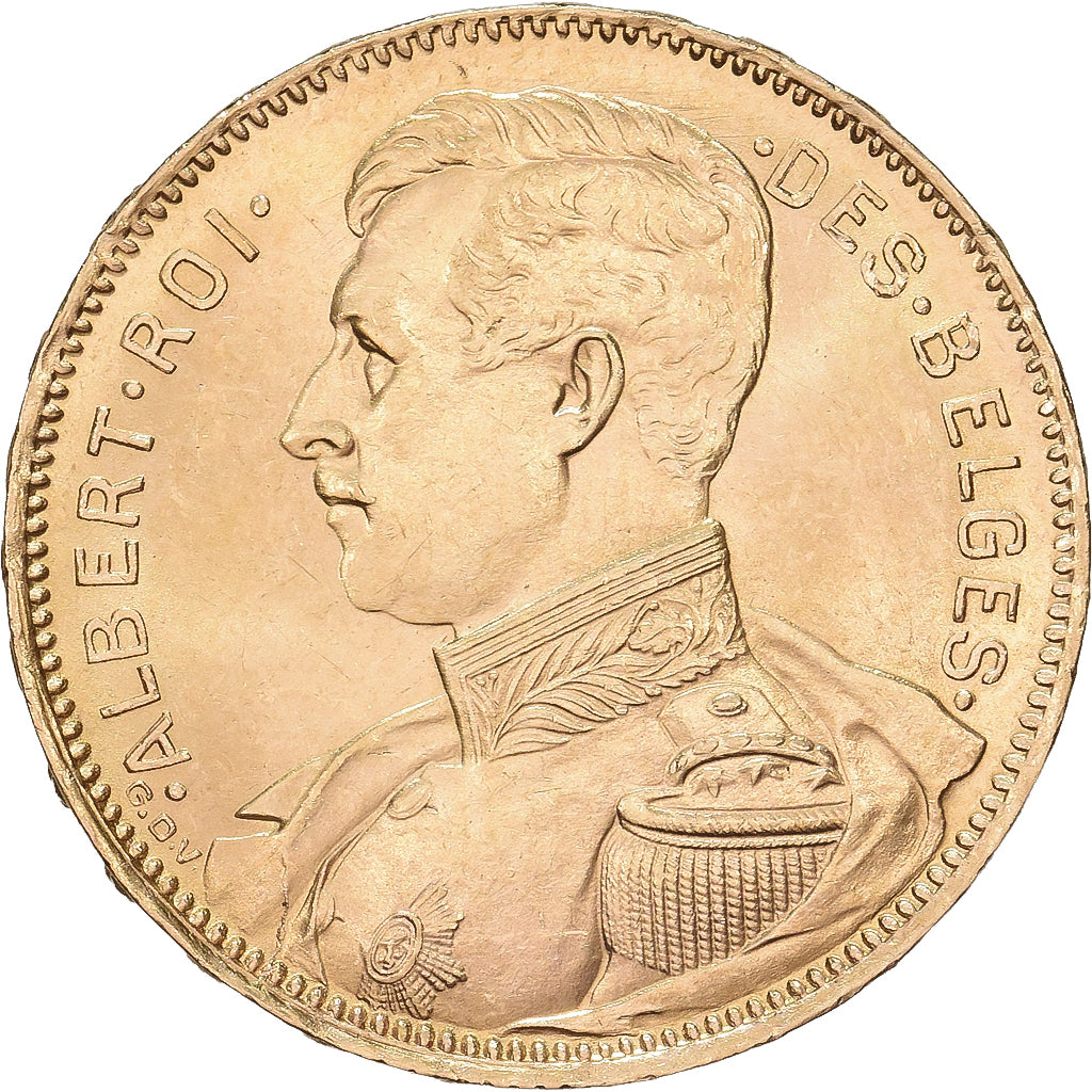 Belgien, 20 Francs, 20 Frank, 1914, Brussels, Gold, VZ, KM:78