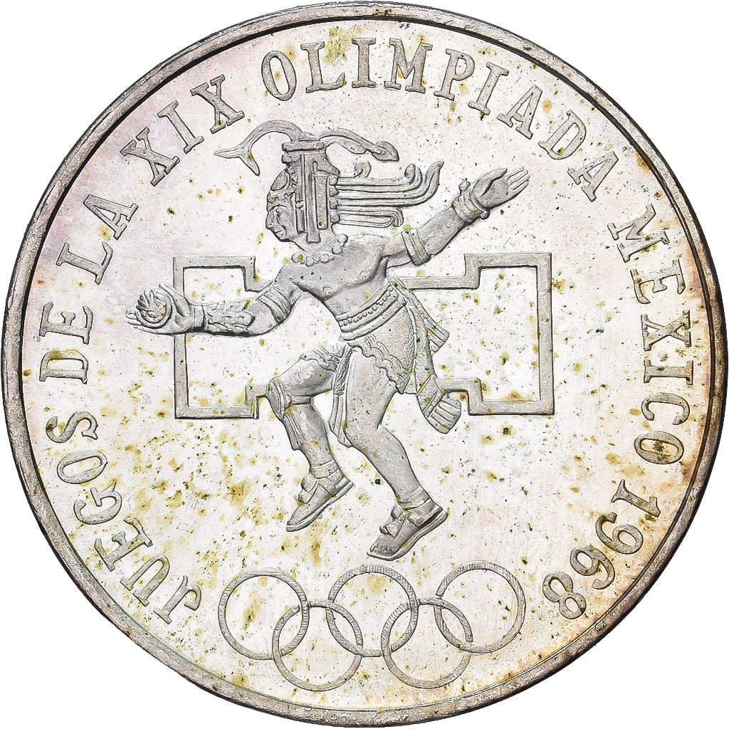Mexico, 25 Pesos, 1968, Mexico City, Silver, AU(55-58), KM:479.2
