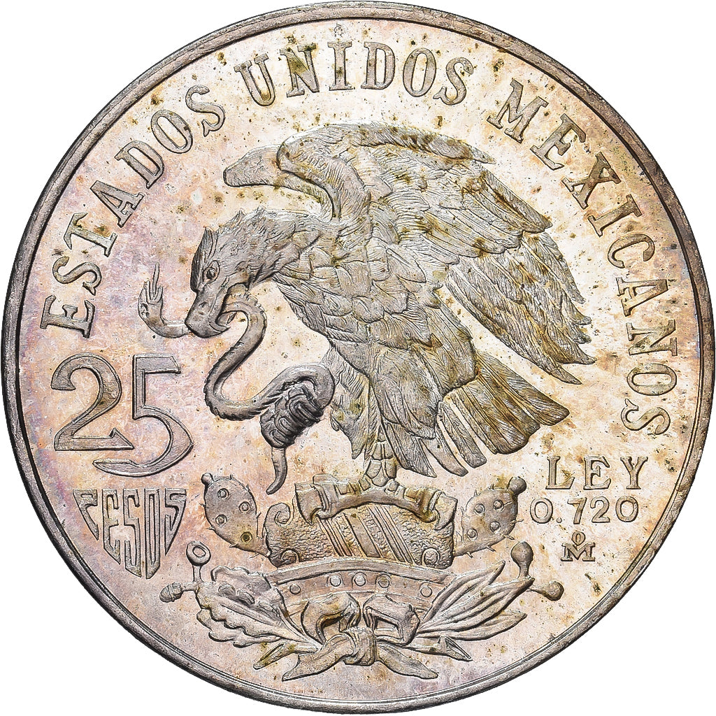 Mexico, 25 Pesos, 1968, Mexico City, Silver, AU(55-58), KM:479.2