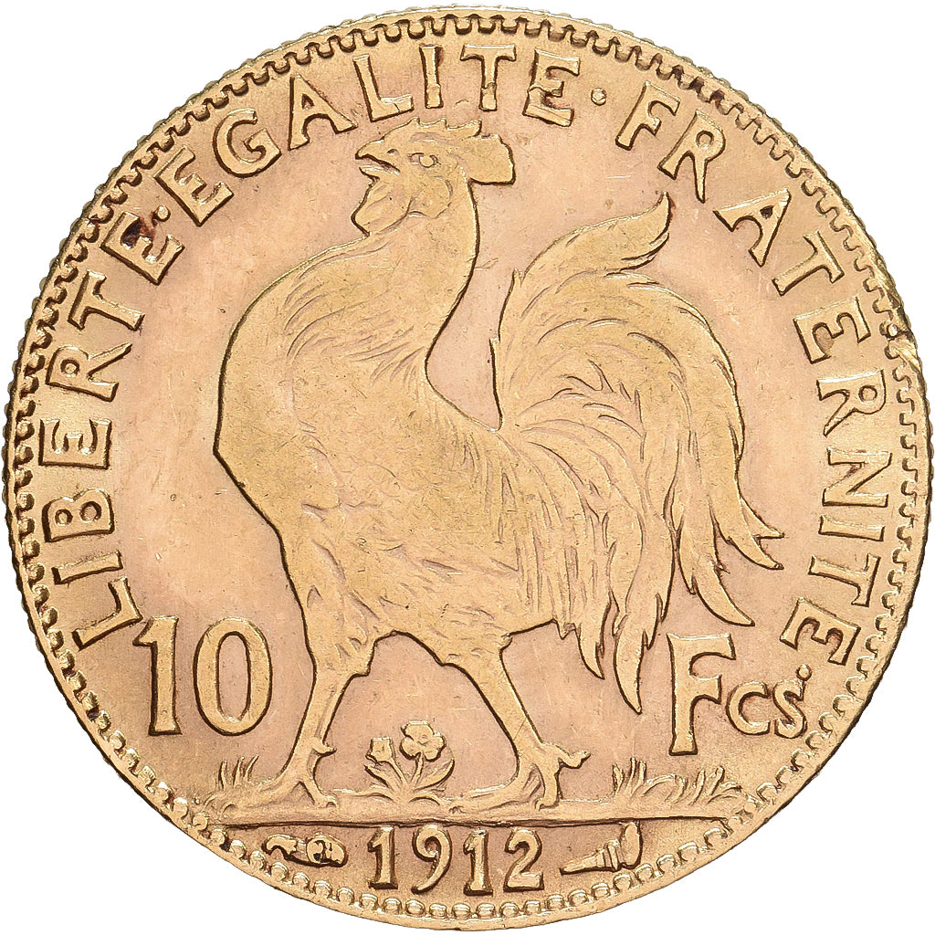 Frankrijk, 10 Francs, Marianne, 1912, Paris, Goud, ZF, KM:846