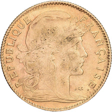 France, 10 Francs, Marianne, 1907, Paris, Or, TTB, KM:846