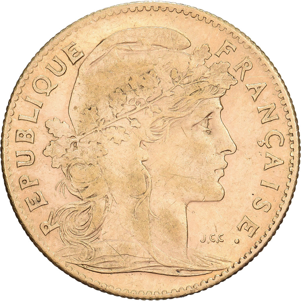 Francia, 10 Francs, Marianne, 1907, Paris, Oro, BB, KM:846
