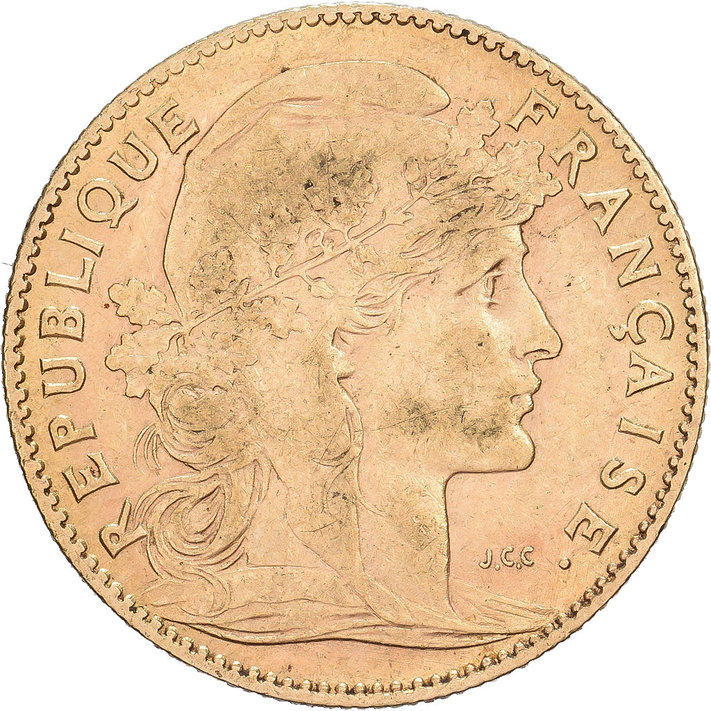 France, 10 Francs, Marianne, 1906, Paris, Or, TB+, KM:846