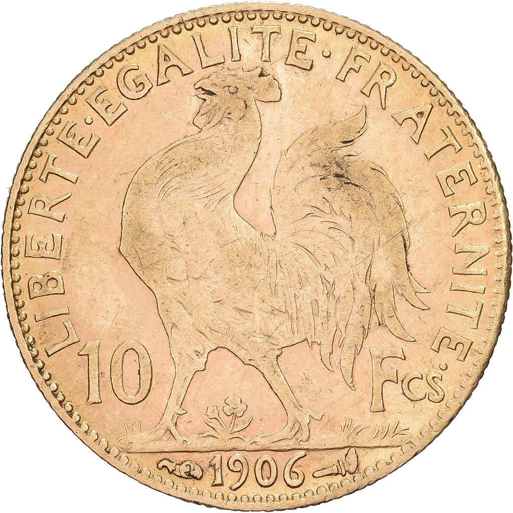 France, 10 Francs, Marianne, 1906, Paris, Or, TB+, KM:846