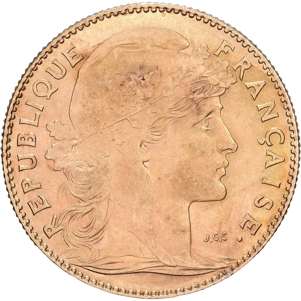 France, 10 Francs, Marianne, 1911, Paris, Gold, EF(40-45), KM:846