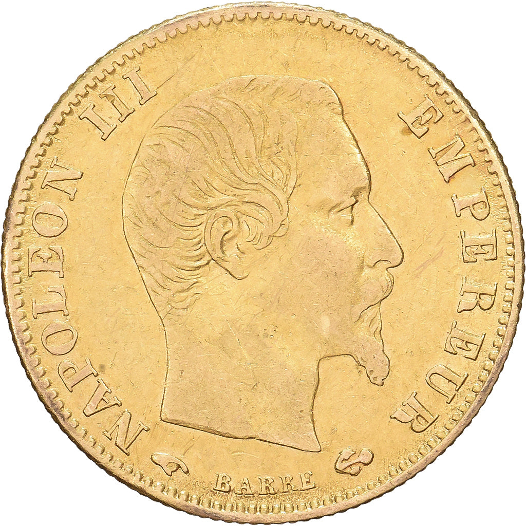 Francia, Napoleon III, 5 Francs, Napoléon III, 1860, Paris, Oro, BB+, KM:787.1