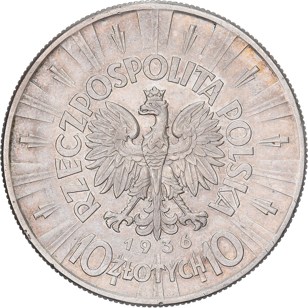 Polen, 10 Zlotych, 1936, Warsaw, Silber, SS, KM:29